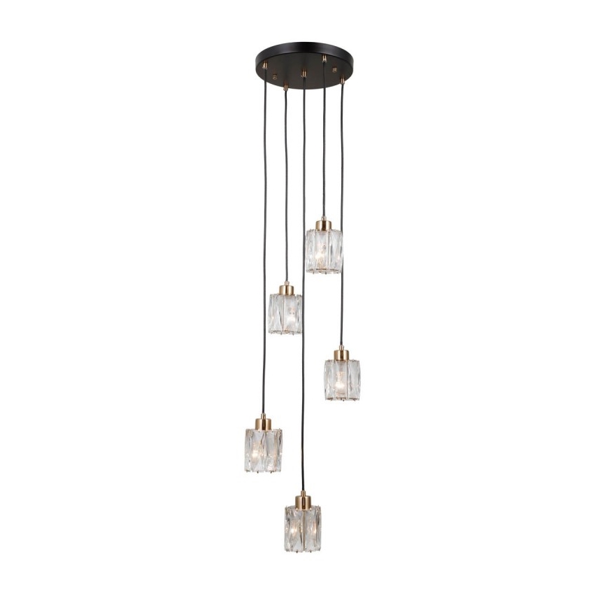 ITALUX - Pendel på wire TORNO 5xE14/40W/230V sort/guld