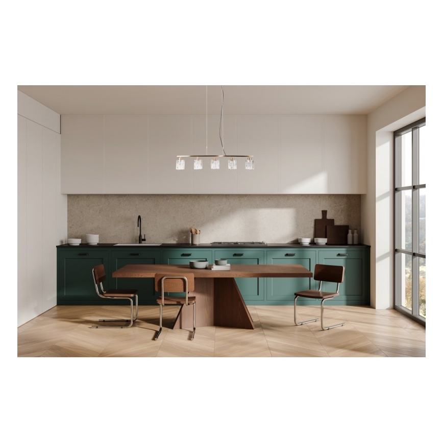 ITALUX - Pendel med wireophæng SIMONA 5xE14/40W/230V guld