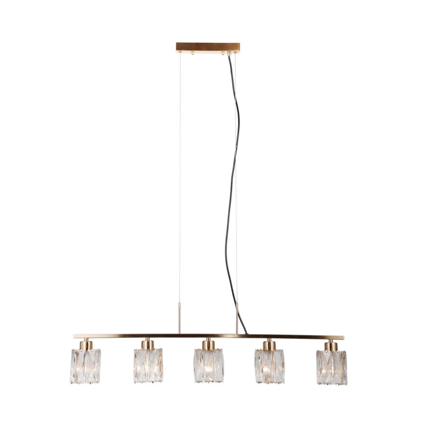 ITALUX - Pendel med wireophæng SIMONA 5xE14/40W/230V guld