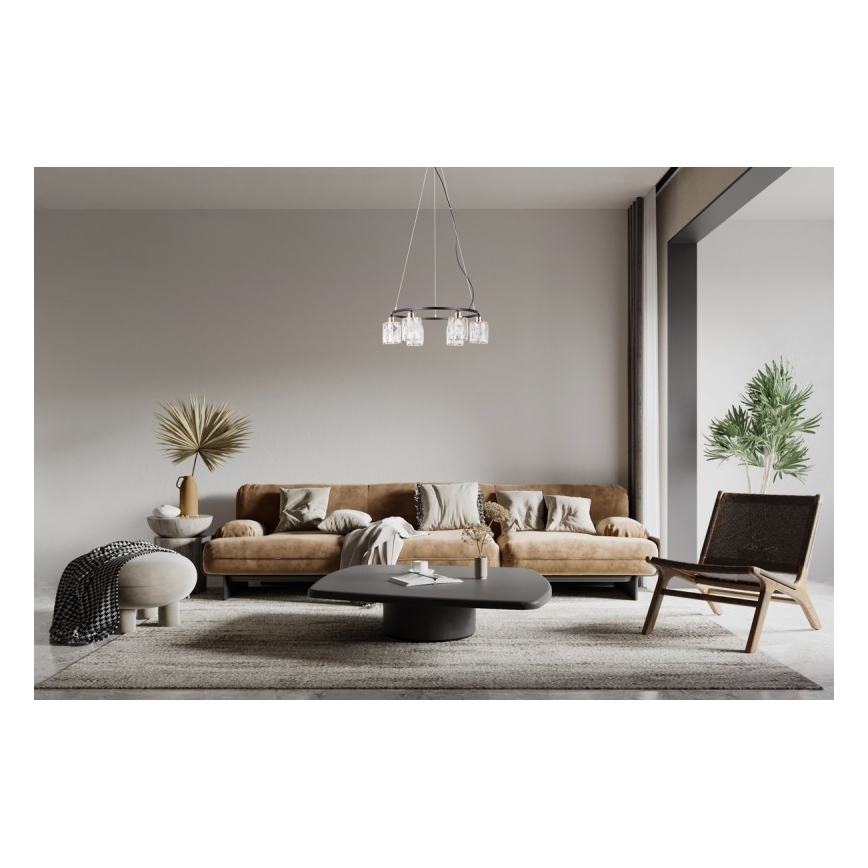 ITALUX - Lysekrone på kabel SIMONA 6xE14/40W/230V sort/guld