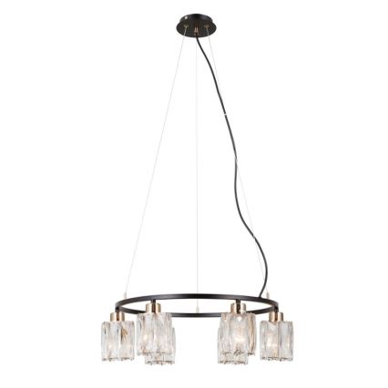 ITALUX - Lysekrone på kabel SIMONA 6xE14/40W/230V sort/guld