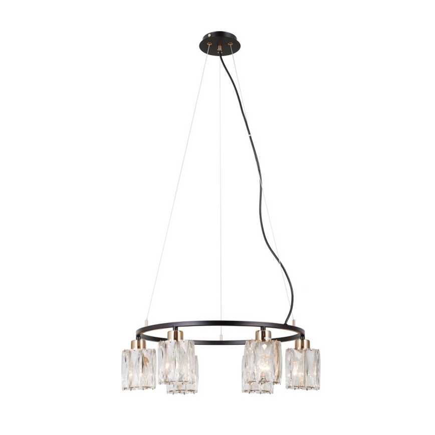 ITALUX - Lysekrone på kabel SIMONA 6xE14/40W/230V sort/guld