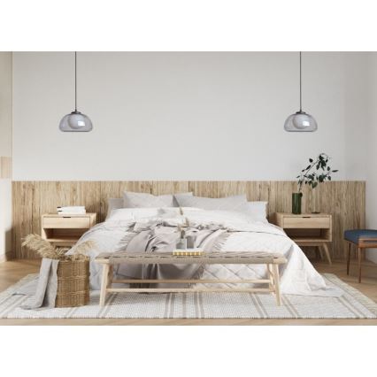 ITALUX - Pendel på wire AINALE 1xG9/7W/230V sort/røget sort