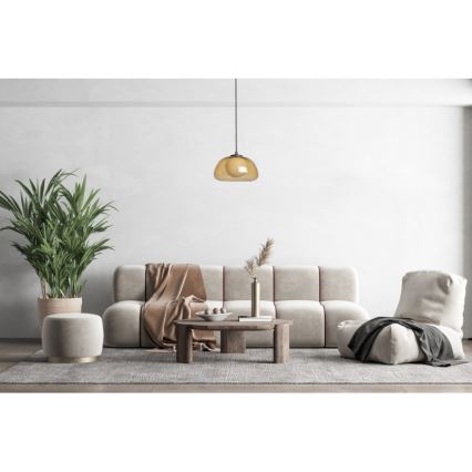 ITALUX - Pendel på ledning AINALE 1xG9/7W/230V sort/røget brun
