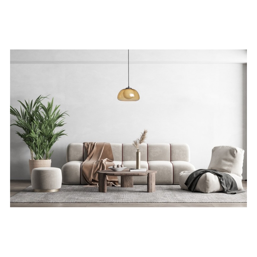 ITALUX - Pendel på ledning AINALE 1xG9/7W/230V sort/røget brun