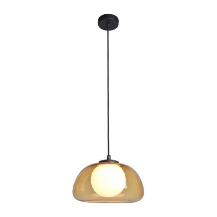 ITALUX - Pendel på ledning AINALE 1xG9/7W/230V sort/røget brun