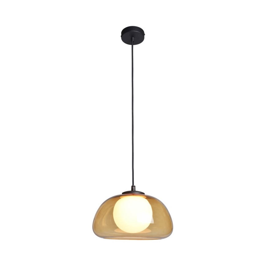 ITALUX - Pendel på ledning AINALE 1xG9/7W/230V sort/røget brun