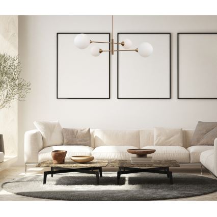 ITALUX - Loftlampe på stang EVORA 4xG9/5W/230V messing