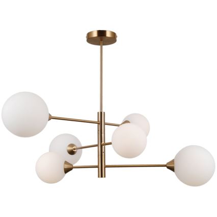 ITALUX - Loftlampe på stang EVORA 6xG9/5W/230V messing