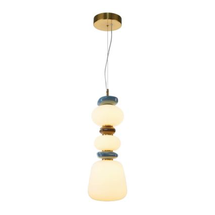 ITALUX - LED-lysekrone med wireophæng EVANS LED/15W/230V 3000K guld/blå