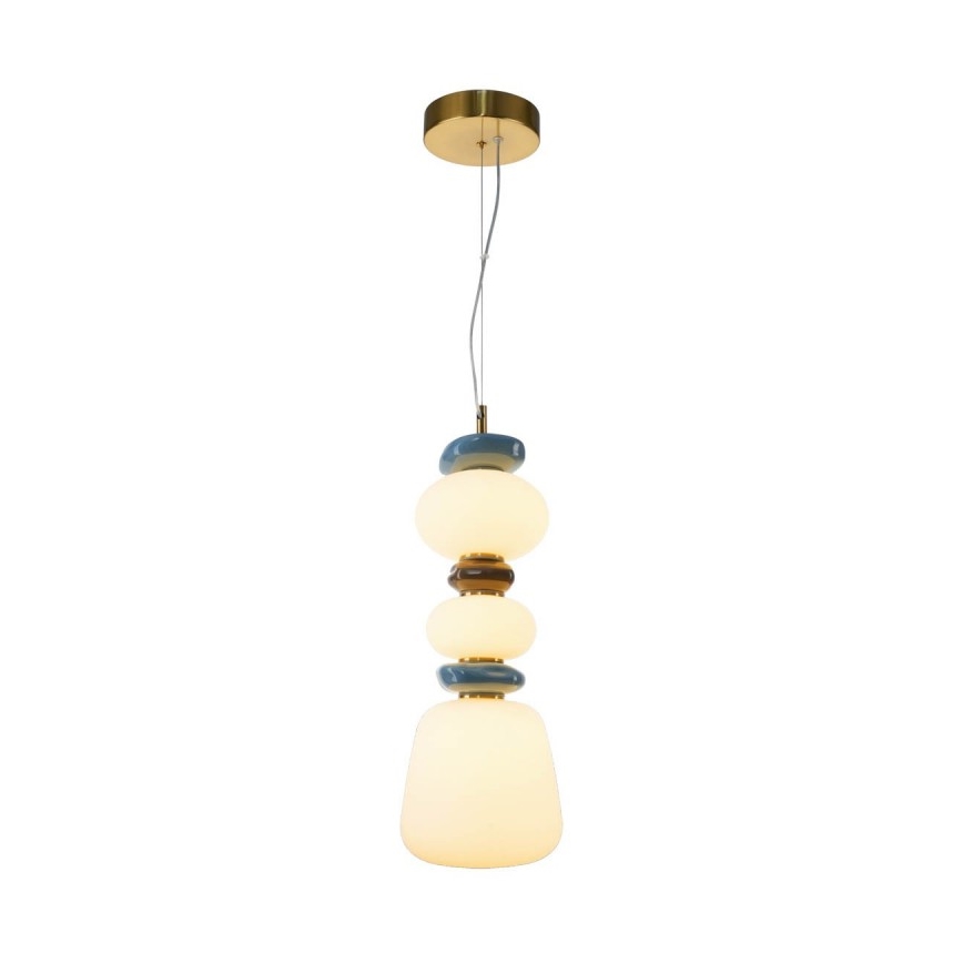 ITALUX - LED-lysekrone med wireophæng EVANS LED/15W/230V 3000K guld/blå