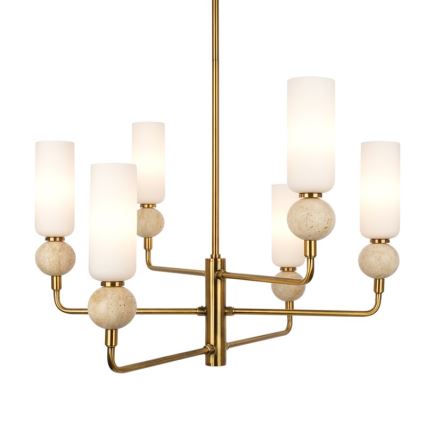 ITALUX - Loftlampe med stang SANTOS 6xG9/40W/230V guld