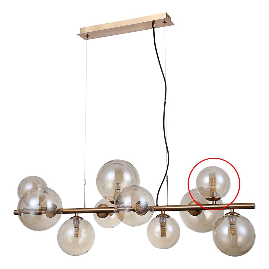 ITALUX - Reserveglas til pendel og væglampe CANELLO G9 diameter 11 cm brun