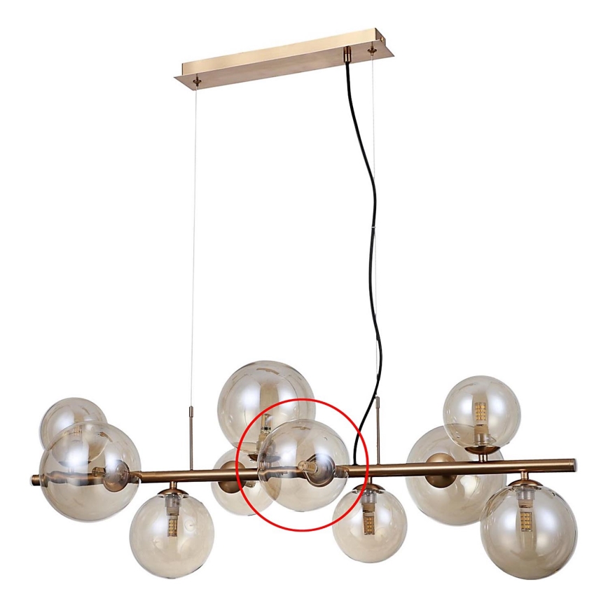 ITALUX - Reserveglas til pendel og væglampe CANELLO G9 diameter 13 cm brun