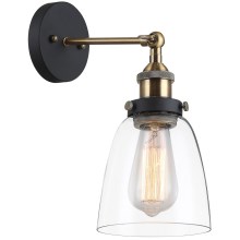 ITALUX - Væglampe FRANCIS 1xE27/40W/230V sort/guldfarvet