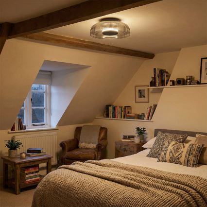 ITALUX - LED-loftlampe PASSO LED/8W/230V 3000K Ø 25 cm røget sort