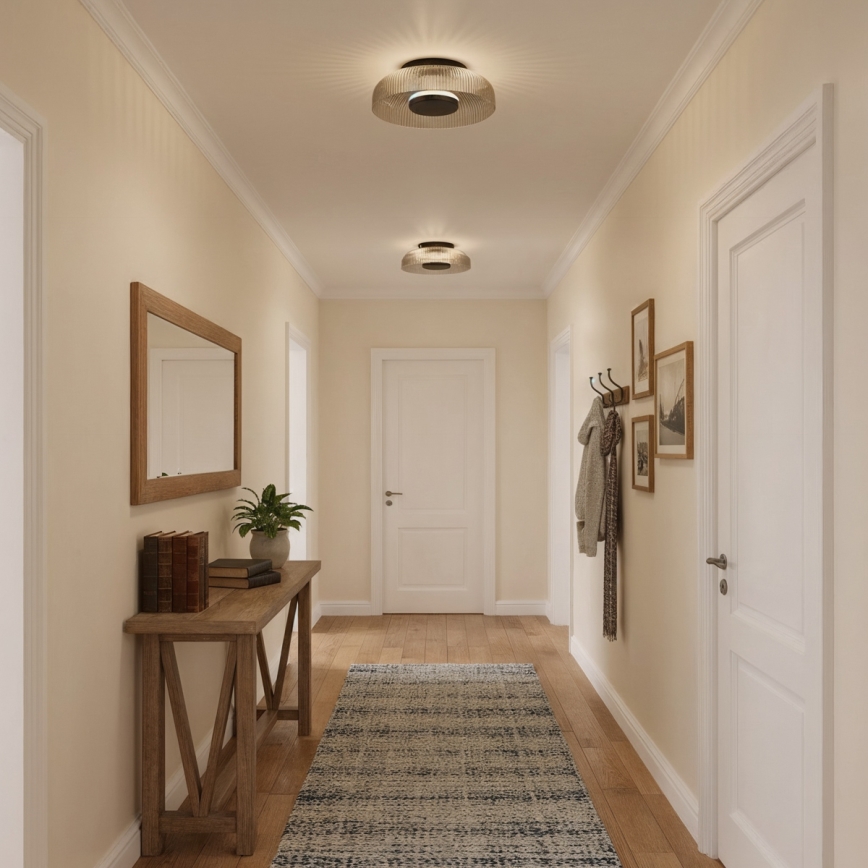 ITALUX - LED-loftlampe PASSO LED/8W/230V 3000K Ø 25 cm røget sort