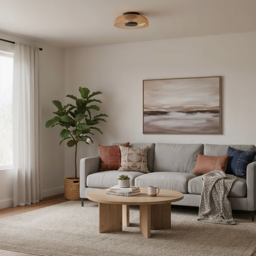 ITALUX - LED-loftlampe PASSO LED/8W/230V 3000K Ø 25 cm røget beige