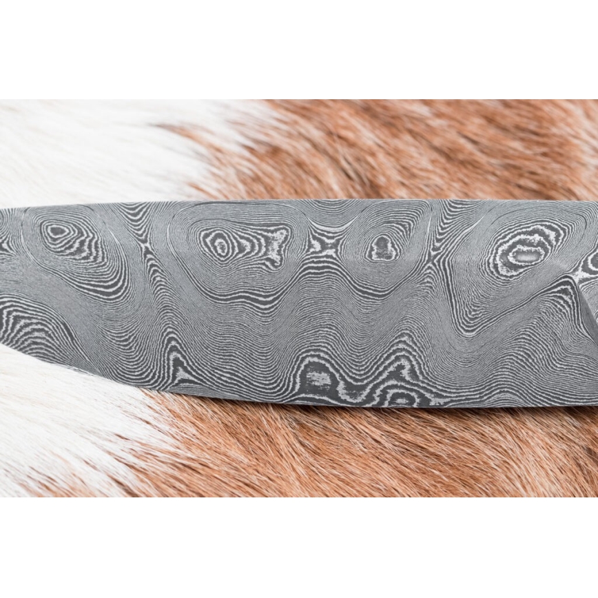 Jagtkniv Damaskus 11,8 cm valnød/hjortegevir