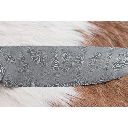 Jagtkniv Damaskus 11,8 cm valnød/hjortegevir