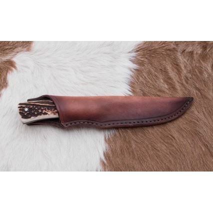 Jagtkniv Damaskus 11 cm hjortegevir