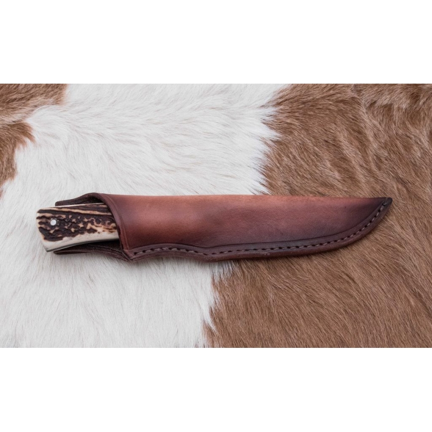 Jagtkniv Damaskus 11 cm hjortegevir
