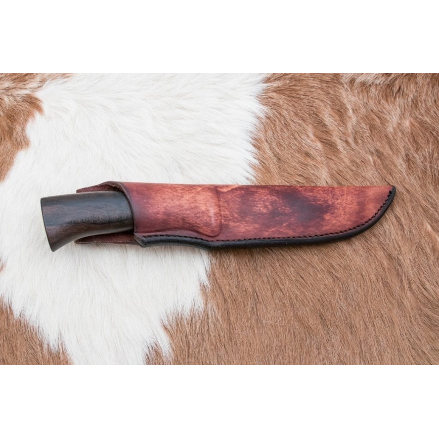 Jagtkniv Damaskus 12,7 cm ziricote/bøffelknogle