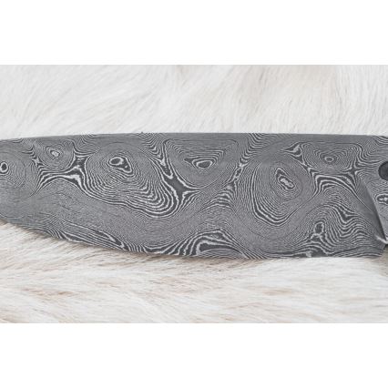 Jagtkniv Damaskus 12 cm aske/hjortegevir