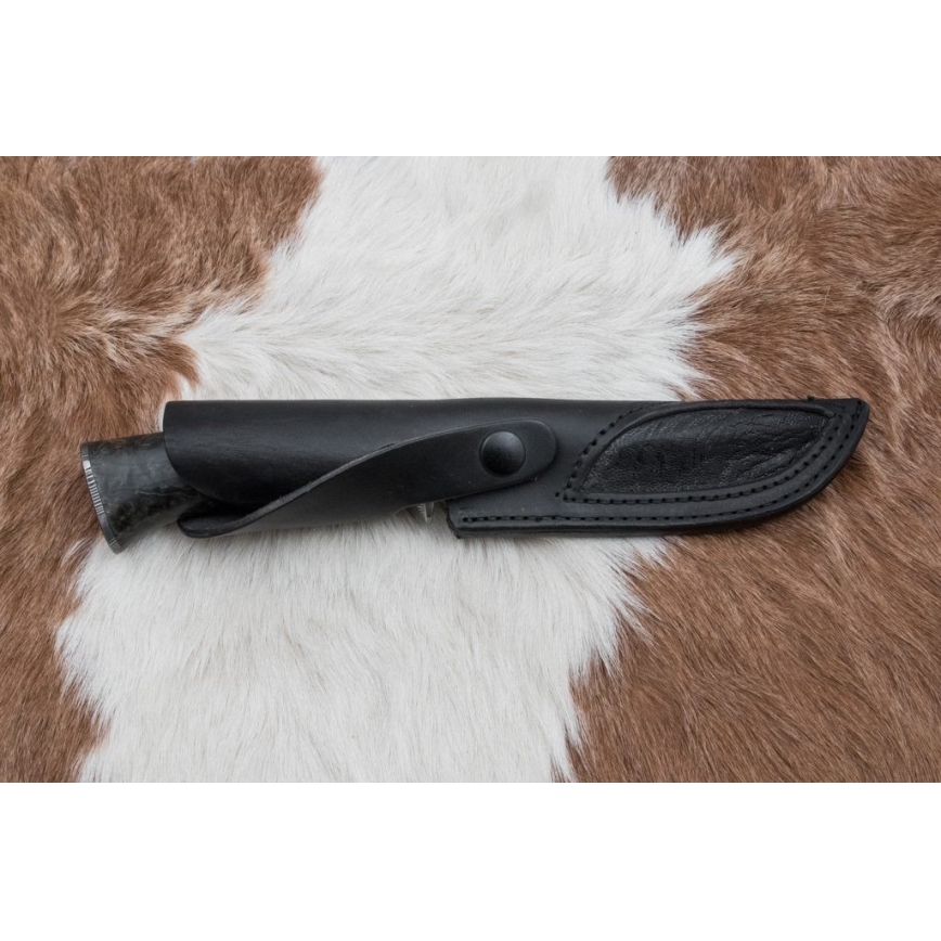 Jagtkniv Damaskus 13,8 cm Birk/kamelknogle