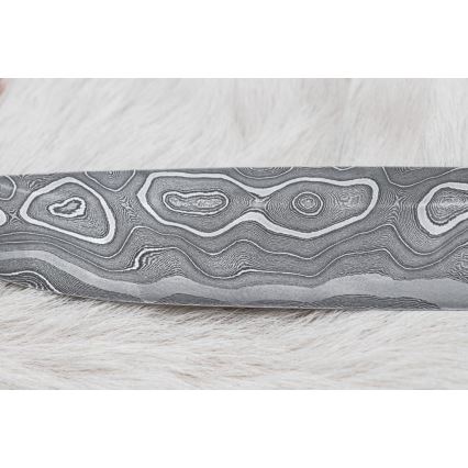 Jagtkniv Damaskus 13,8 cm ironwood/bøffelknogle