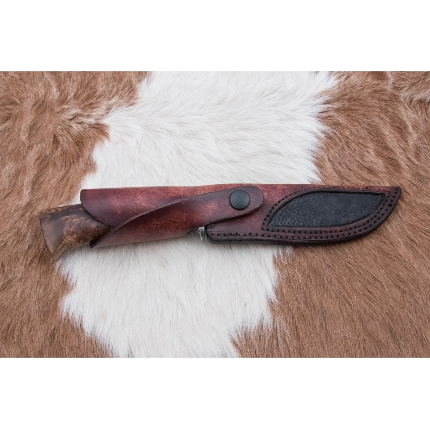 Jagtkniv Damaskus 13 cm poppel/ibenholt