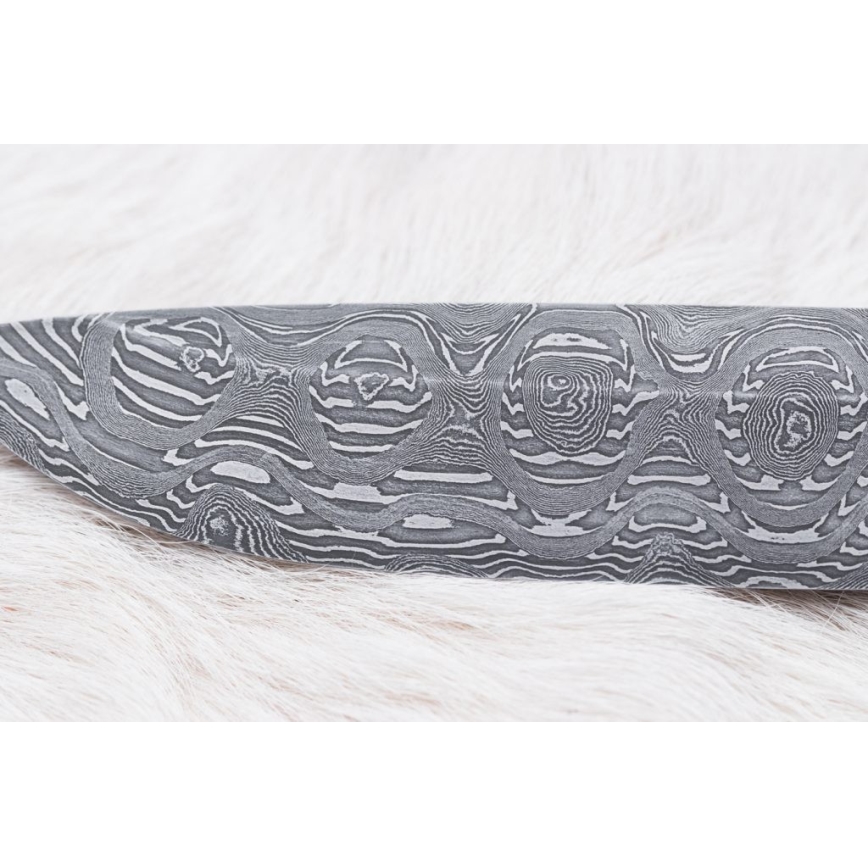 Jagtkniv Damaskus 13 cm poppel/ibenholt
