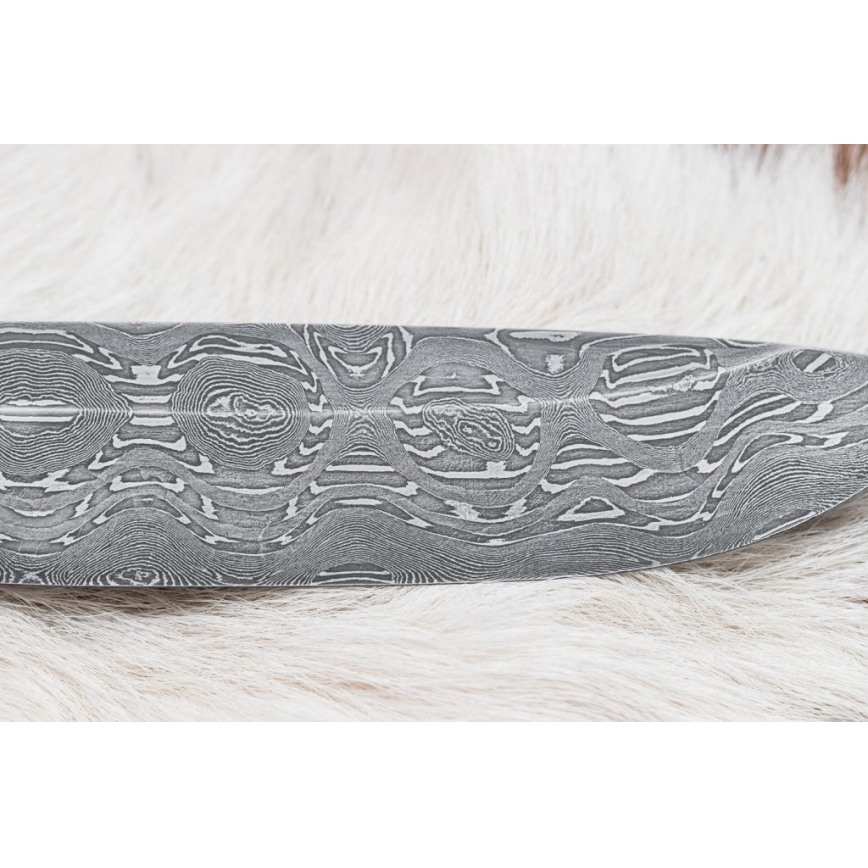 Jagtkniv Damaskus 13 cm poppel/ibenholt