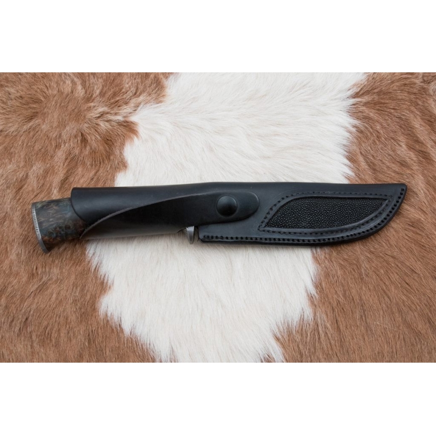 Jagtkniv Damaskus 14,5 cm elletræ/serpentin