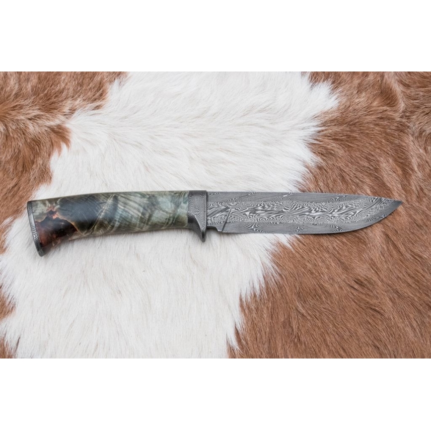 Jagtkniv Damaskus 14 cm kastanjetræ