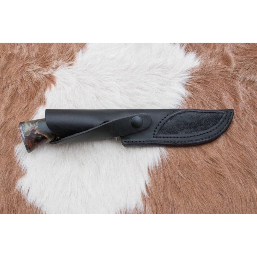 Jagtkniv Damaskus 14 cm kastanjetræ
