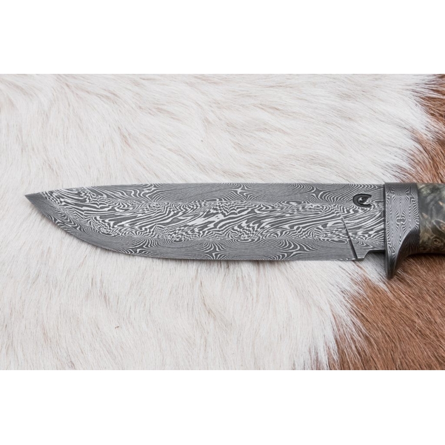 Jagtkniv Damaskus 14 cm kastanjetræ