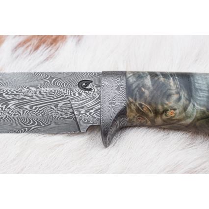 Jagtkniv Damaskus 14 cm kastanjetræ