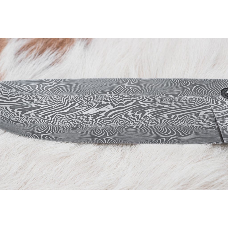 Jagtkniv Damaskus 14 cm kastanjetræ