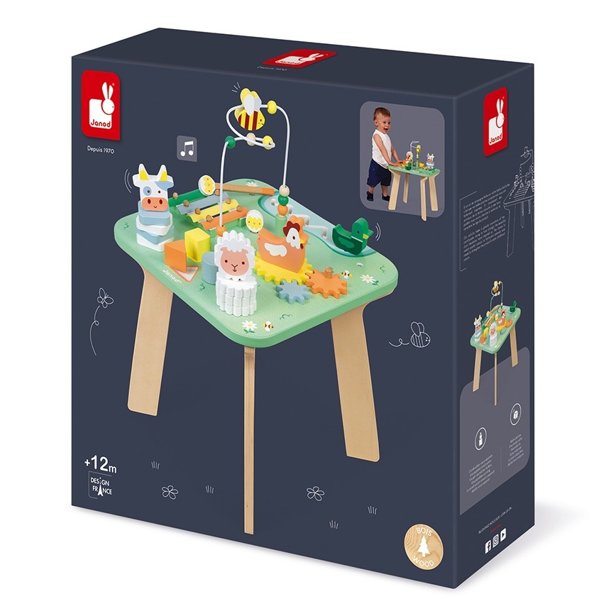 Janod - Interaktivt børnebord med engmotiv