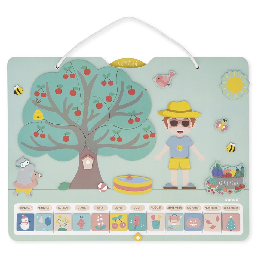 Janod - Magnetisk kalender årstiderne engelsk