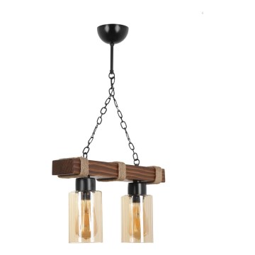 JASMIN hængelampe 2xE27/40W/230V brun/beige