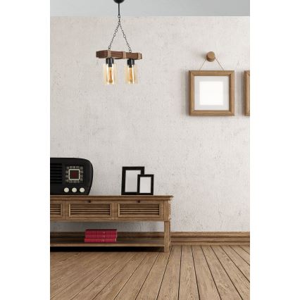 JASMIN hængelampe 2xE27/40W/230V brun/beige
