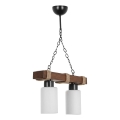 JASMIN pendel med kæde 2xE27/40W/230V brun/hvid