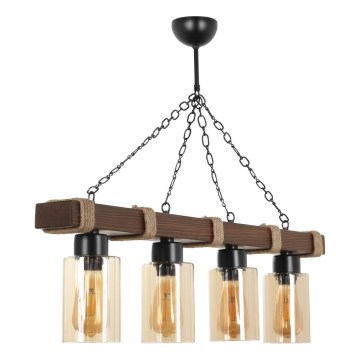 JASMIN Pendel med kæde 4xE27/40W/230V brun/beige