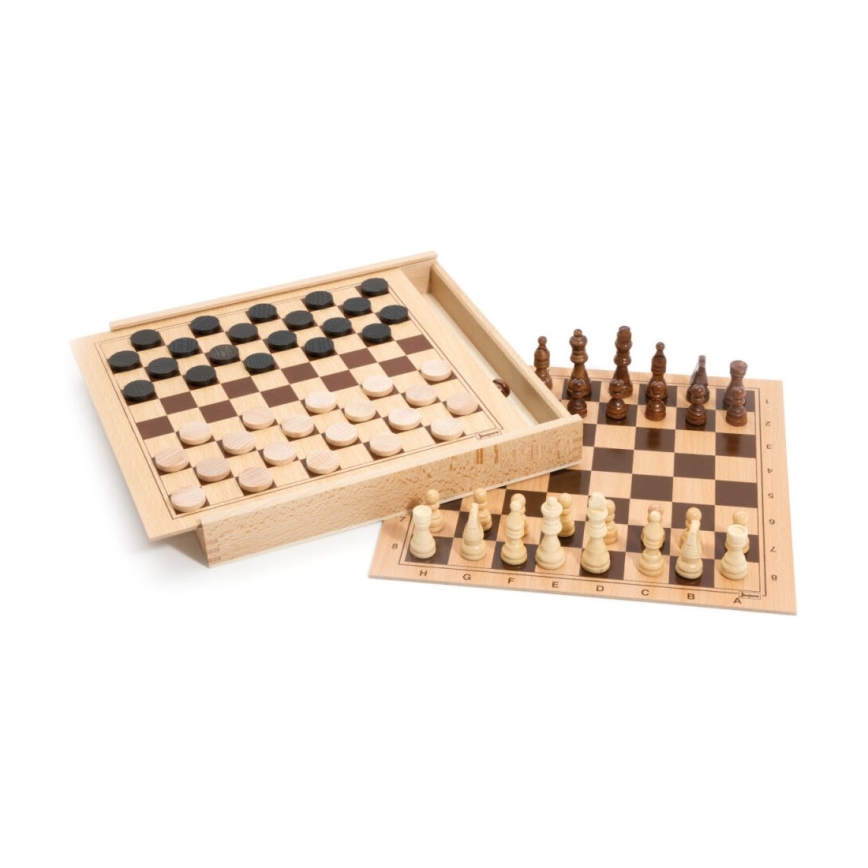 Jeujura - Chess og checkers bøg/fyrretræ