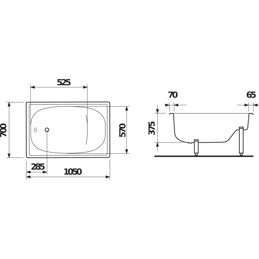 JIKA H2340000000001 - Siddebadekar RIGA 105x70 stål/hvid