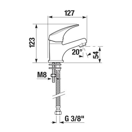 JIKA H3111N10041101 - Hane TALAS 12,3 cm skinnende krom