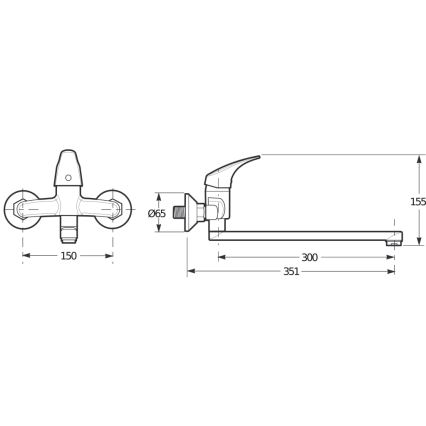 JIKA H3111N70042401 - Hane TALAS 15,5 cm skinnende krom