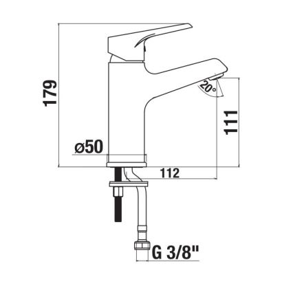 JIKA H3111W10041101 - Hane CUBE 17,9 cm skinnende krom